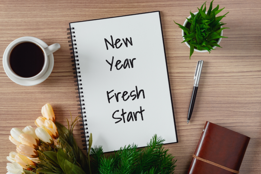 My Focus Word for 2021: Freedom Stock Photo (Notebook - New Year Fresh Start)