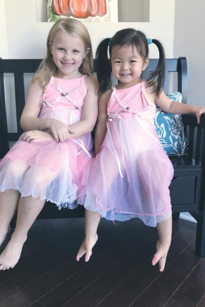 Ectrodactyly - Finley (age 2) and her sister Emerson sitting on a bench