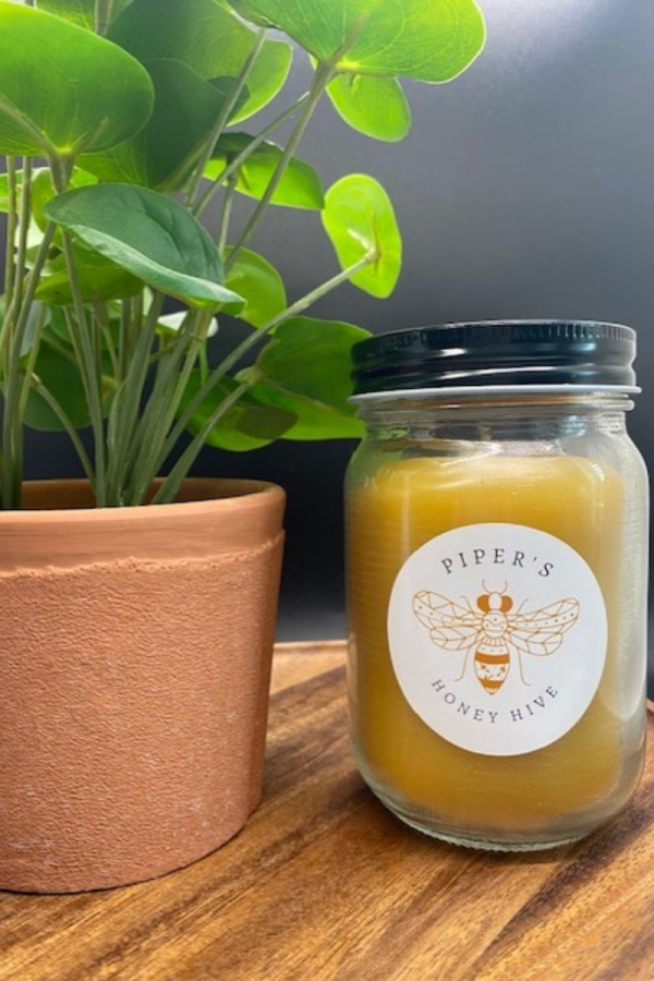 12 oz pure beeswax candle